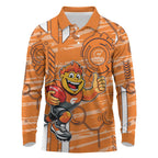 Greater Western Sydney Giants Long Sleeve Polo Shirt Mascot Cartoon Football Illustration Style