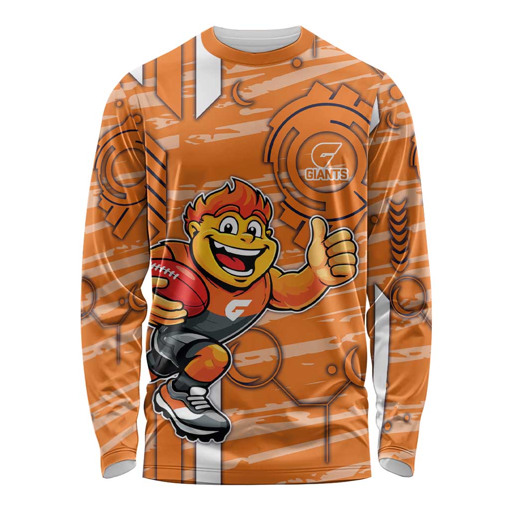 Greater Western Sydney Giants Long Sleeve Shirt Mascot Cartoon Football Illustration Style