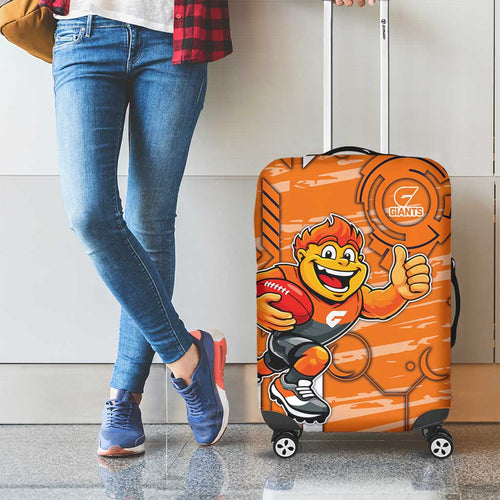 Greater Western Sydney Giants Luggage Cover Mascot Cartoon Football Illustration Style