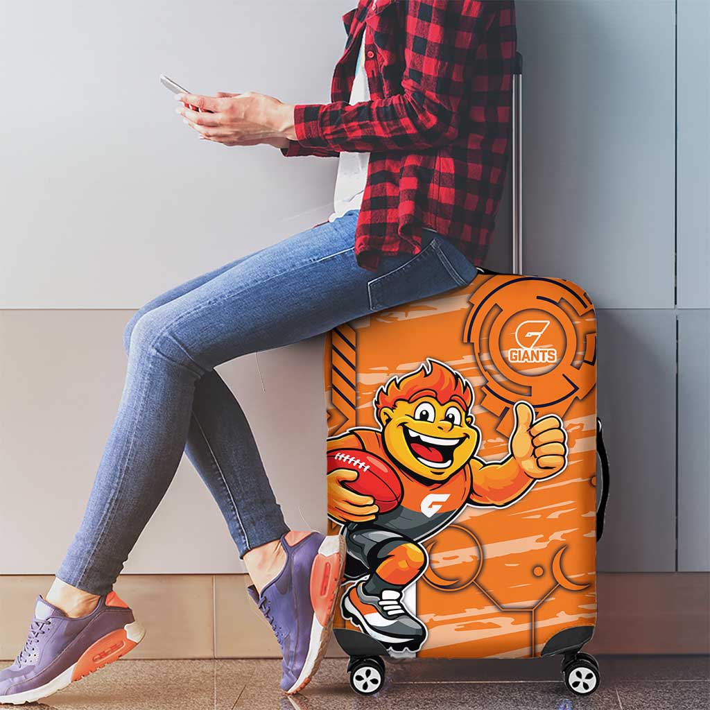 Greater Western Sydney Giants Luggage Cover Mascot Cartoon Football Illustration Style