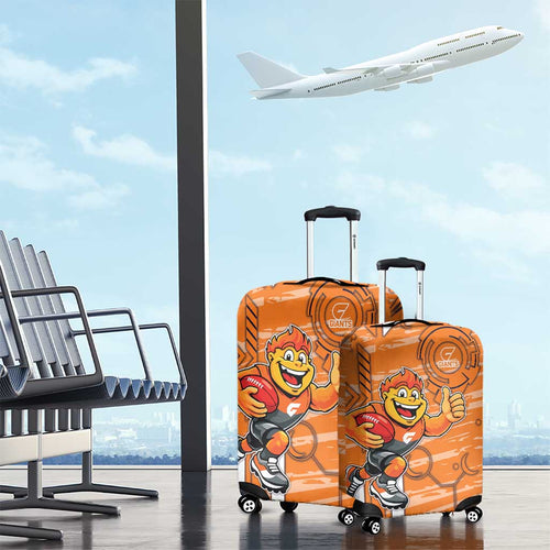 Greater Western Sydney Giants Luggage Cover Mascot Cartoon Football Illustration Style