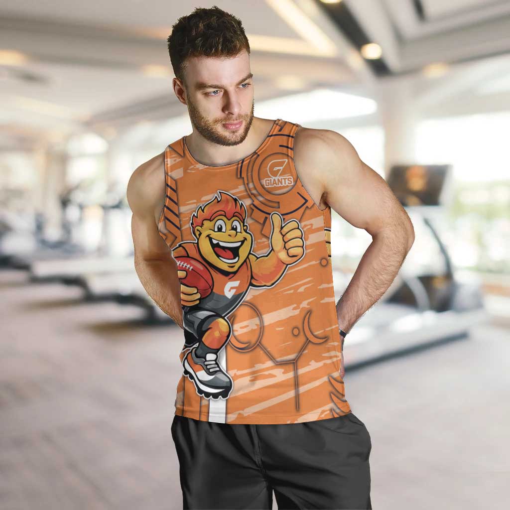 Greater Western Sydney Giants Men Tank Top Mascot Cartoon Football Illustration Style