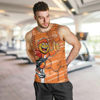 Greater Western Sydney Giants Men Tank Top Mascot Cartoon Football Illustration Style