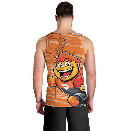 Greater Western Sydney Giants Men Tank Top Mascot Cartoon Football Illustration Style
