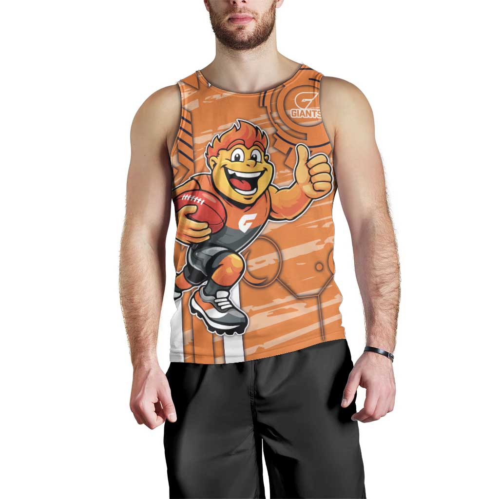 Greater Western Sydney Giants Men Tank Top Mascot Cartoon Football Illustration Style