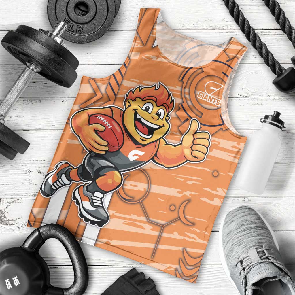 Greater Western Sydney Giants Men Tank Top Mascot Cartoon Football Illustration Style