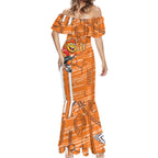 Greater Western Sydney Giants Mermaid Dress Mascot Cartoon Football Illustration Style