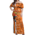 Greater Western Sydney Giants Off Shoulder Maxi Dress Mascot Cartoon Football Illustration Style