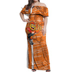Greater Western Sydney Giants Off Shoulder Maxi Dress Mascot Cartoon Football Illustration Style