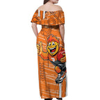 Greater Western Sydney Giants Off Shoulder Maxi Dress Mascot Cartoon Football Illustration Style