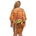 Greater Western Sydney Giants Off Shoulder Short Dress Mascot Cartoon Football Illustration Style