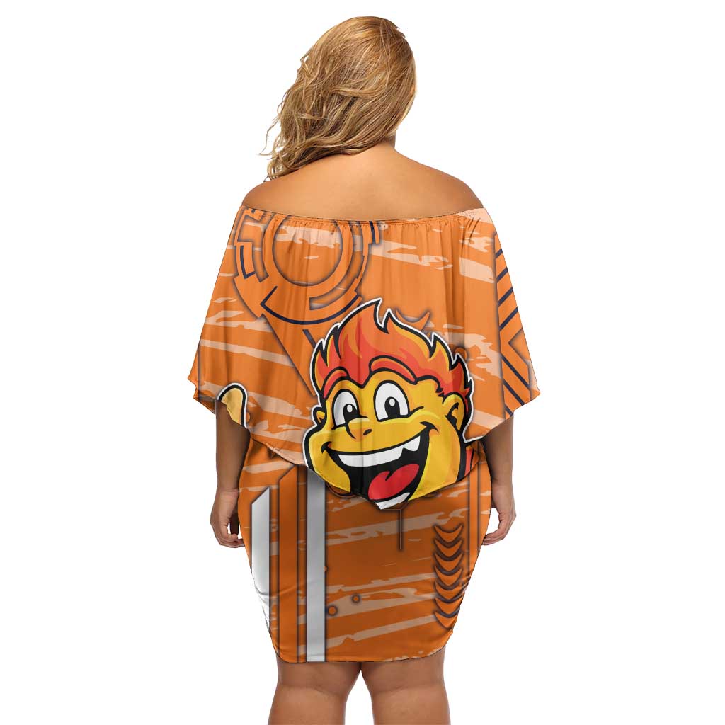 Greater Western Sydney Giants Off Shoulder Short Dress Mascot Cartoon Football Illustration Style