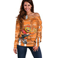 Greater Western Sydney Giants Off Shoulder Sweater Mascot Cartoon Football Illustration Style