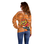 Greater Western Sydney Giants Off Shoulder Sweater Mascot Cartoon Football Illustration Style