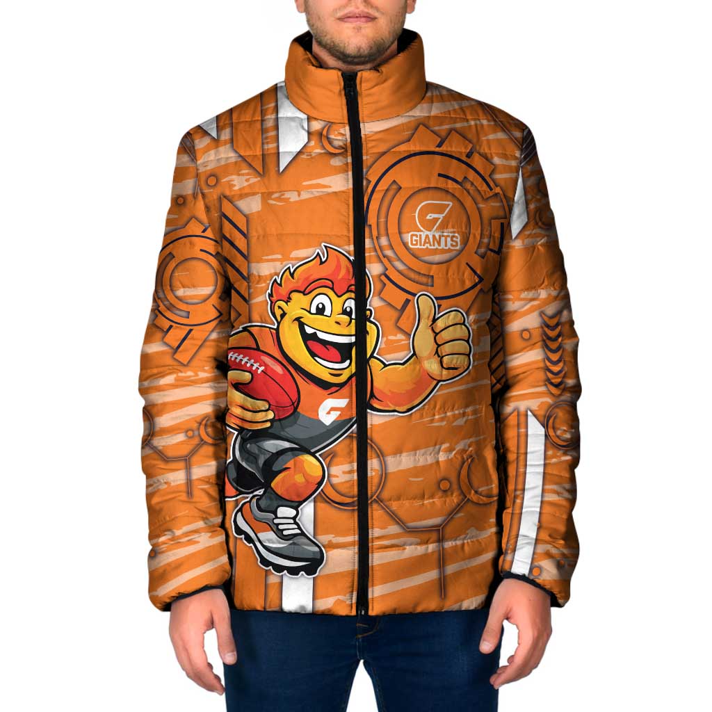Greater Western Sydney Giants Padded Jacket Mascot Cartoon Football Illustration Style
