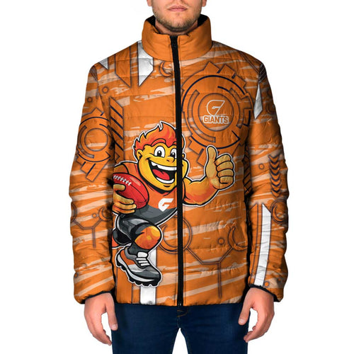 Greater Western Sydney Giants Padded Jacket Mascot Cartoon Football Illustration Style
