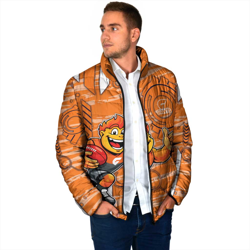 Greater Western Sydney Giants Padded Jacket Mascot Cartoon Football Illustration Style