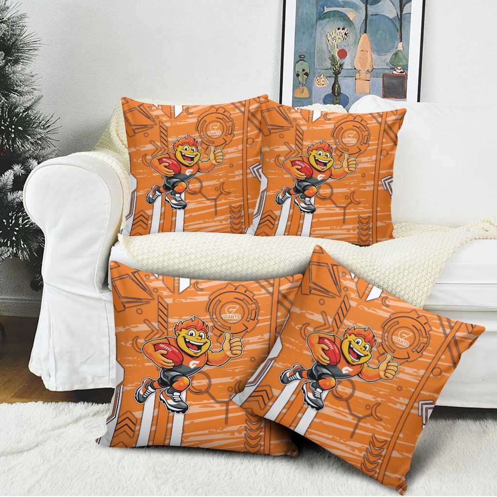 Greater Western Sydney Giants Pillow Cover Mascot Cartoon Football Illustration Style