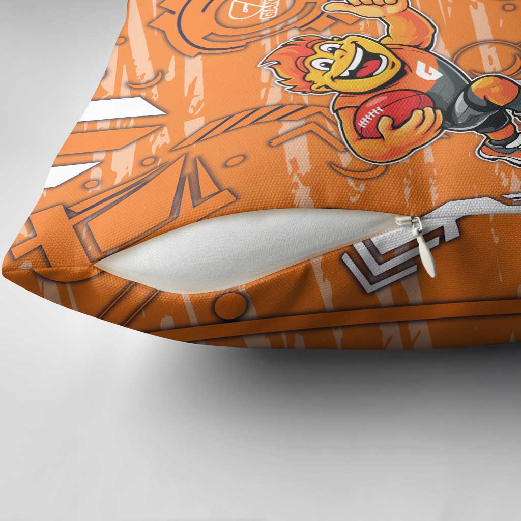 Greater Western Sydney Giants Pillow Cover Mascot Cartoon Football Illustration Style