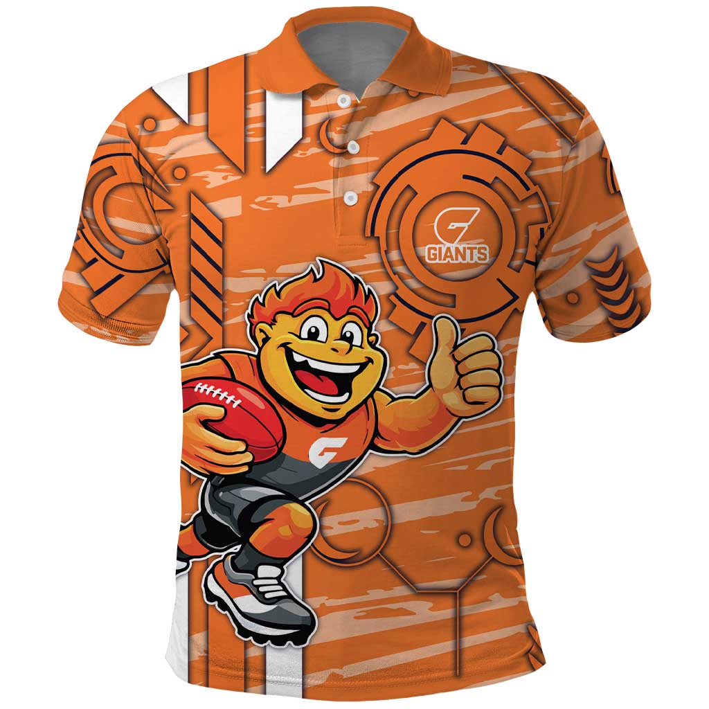 Greater Western Sydney Giants Polo Shirt Mascot Cartoon Football Illustration Style