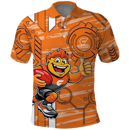 Greater Western Sydney Giants Polo Shirt Mascot Cartoon Football Illustration Style