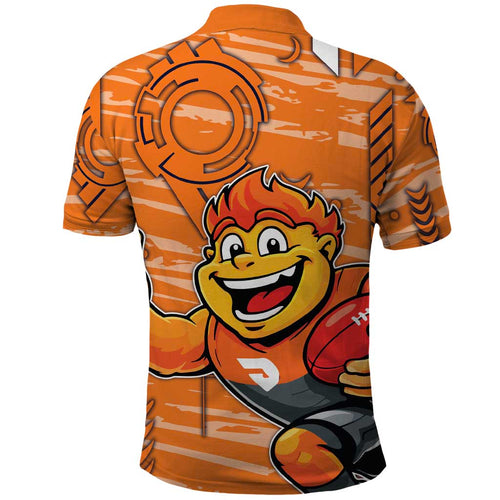 Greater Western Sydney Giants Polo Shirt Mascot Cartoon Football Illustration Style