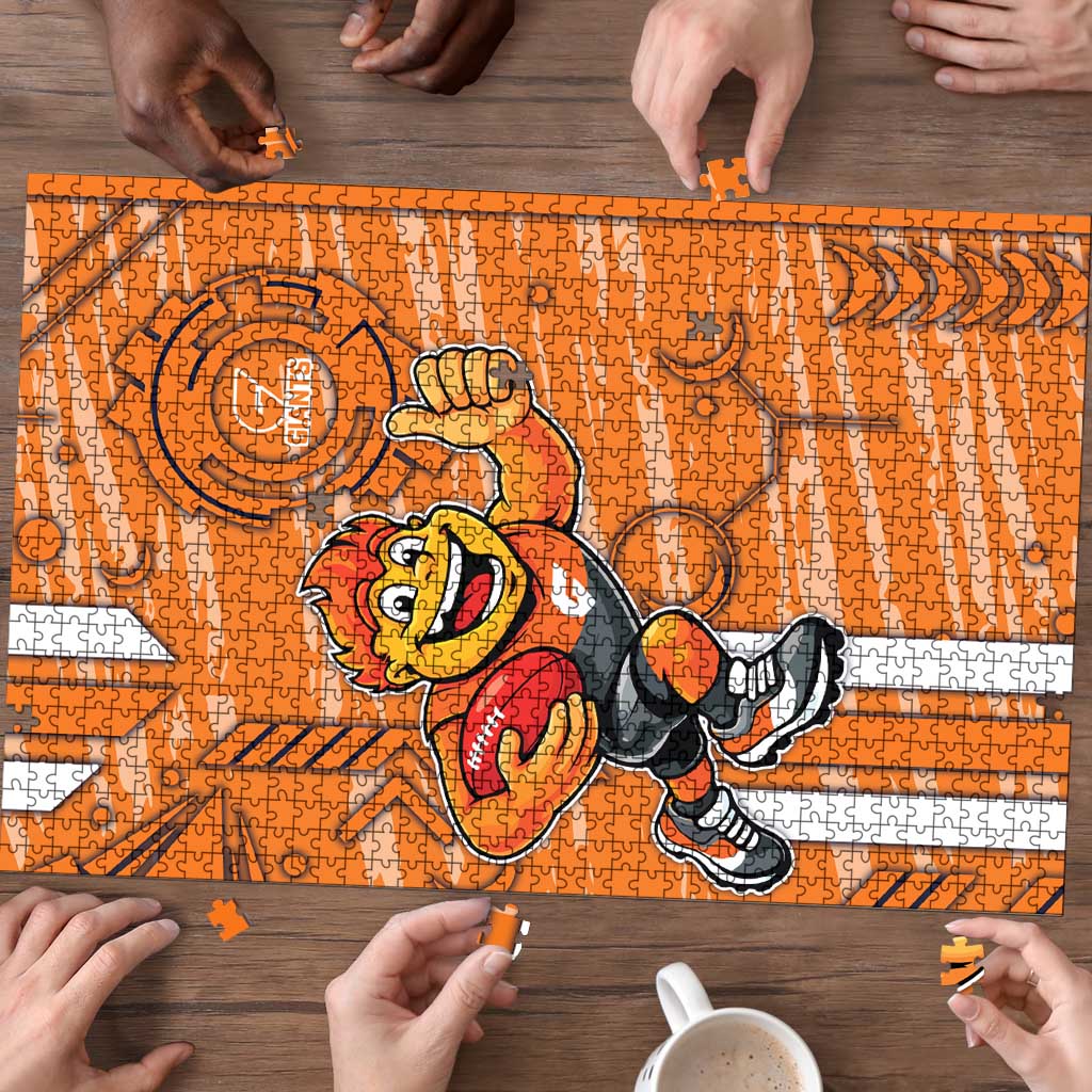 Greater Western Sydney Giants Puzzle Mascot Cartoon Football Illustration Style