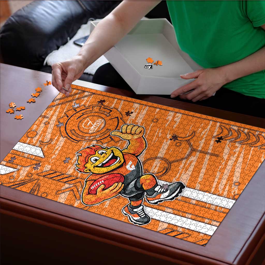 Greater Western Sydney Giants Puzzle Mascot Cartoon Football Illustration Style