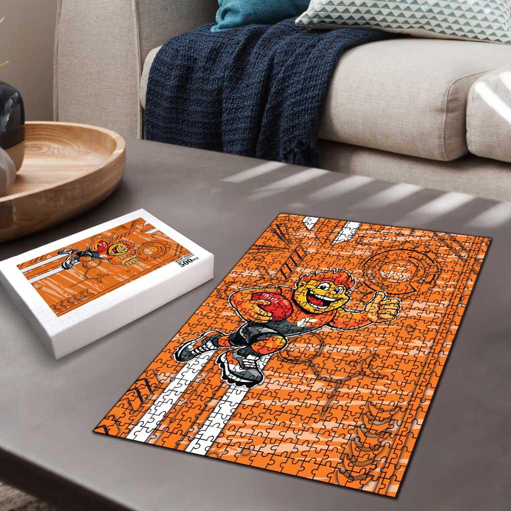 Greater Western Sydney Giants Puzzle Mascot Cartoon Football Illustration Style