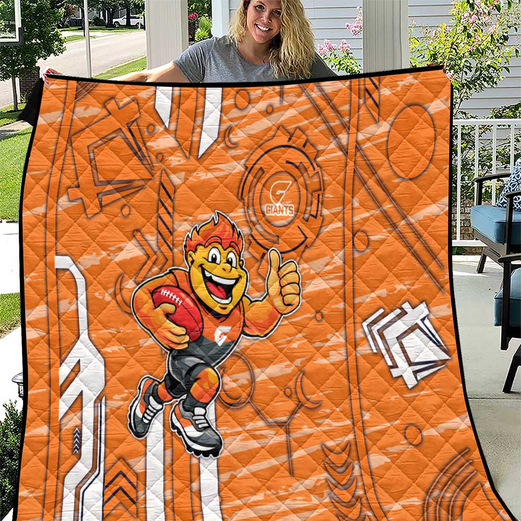 Greater Western Sydney Giants Quilt Mascot Cartoon Football Illustration Style