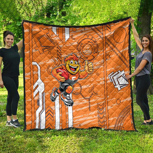Greater Western Sydney Giants Quilt Mascot Cartoon Football Illustration Style