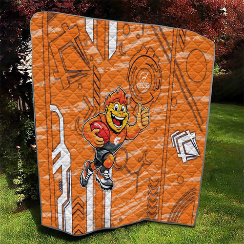 Greater Western Sydney Giants Quilt Mascot Cartoon Football Illustration Style