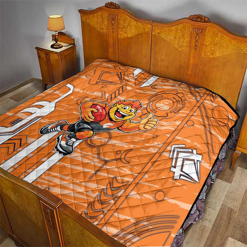 Greater Western Sydney Giants Quilt Mascot Cartoon Football Illustration Style
