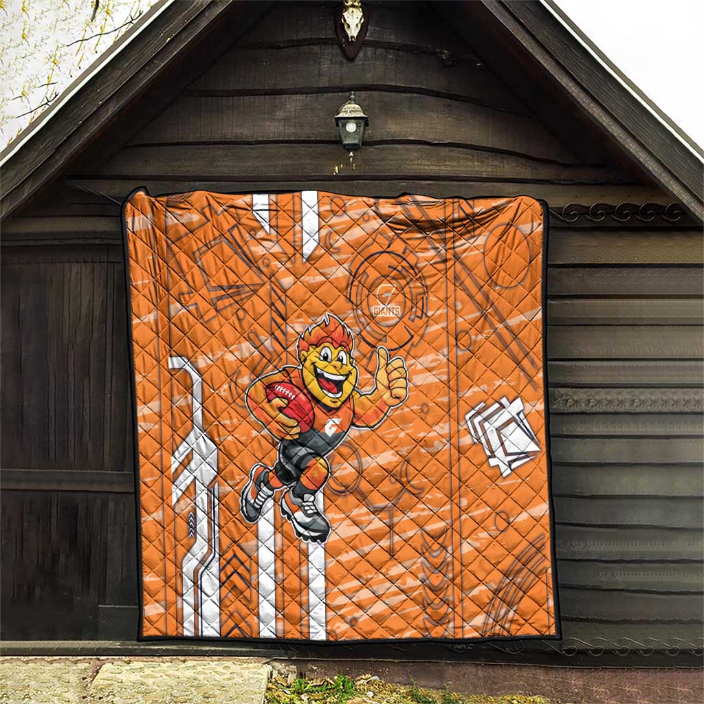Greater Western Sydney Giants Quilt Mascot Cartoon Football Illustration Style