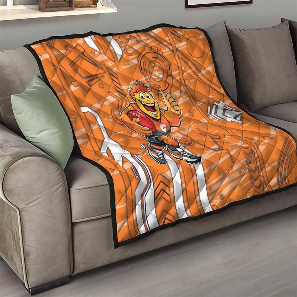 Greater Western Sydney Giants Quilt Mascot Cartoon Football Illustration Style
