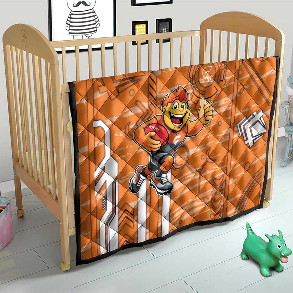 Greater Western Sydney Giants Quilt Mascot Cartoon Football Illustration Style