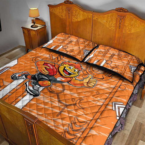 Greater Western Sydney Giants Quilt Bed Set Mascot Cartoon Football Illustration Style