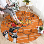 Greater Western Sydney Giants Round Carpet Mascot Cartoon Football Illustration Style
