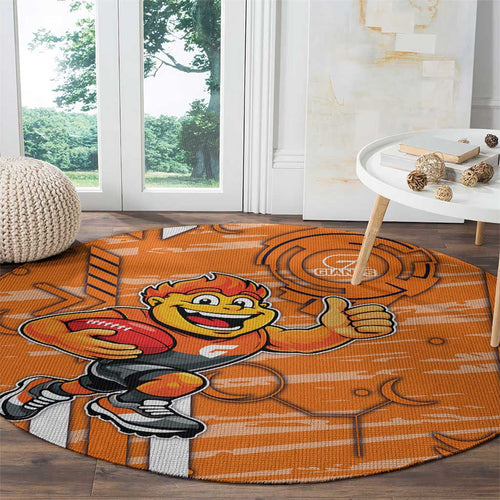Greater Western Sydney Giants Round Carpet Mascot Cartoon Football Illustration Style