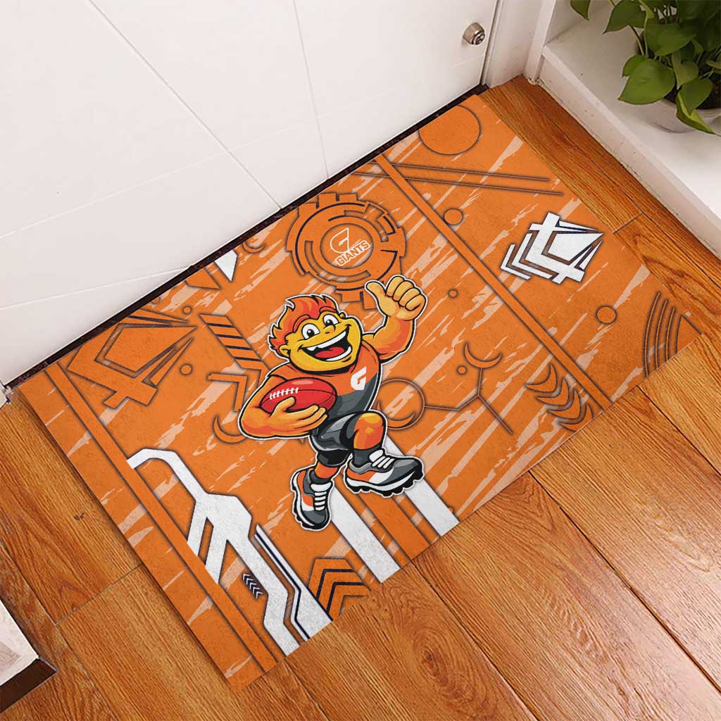Greater Western Sydney Giants Rubber Doormat Mascot Cartoon Football Illustration Style