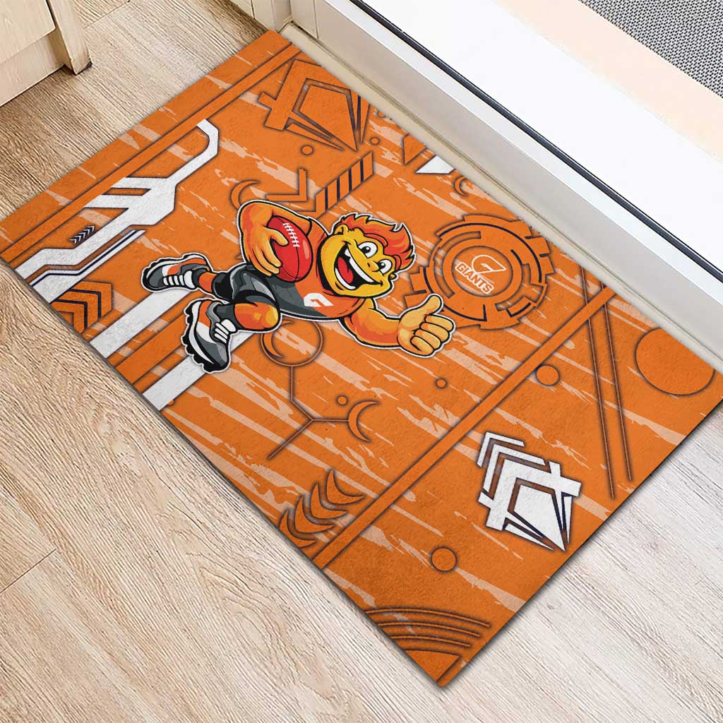 Greater Western Sydney Giants Rubber Doormat Mascot Cartoon Football Illustration Style