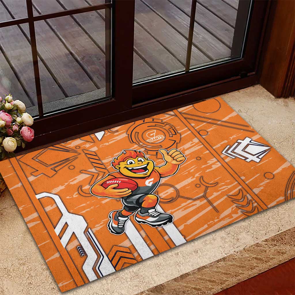 Greater Western Sydney Giants Rubber Doormat Mascot Cartoon Football Illustration Style
