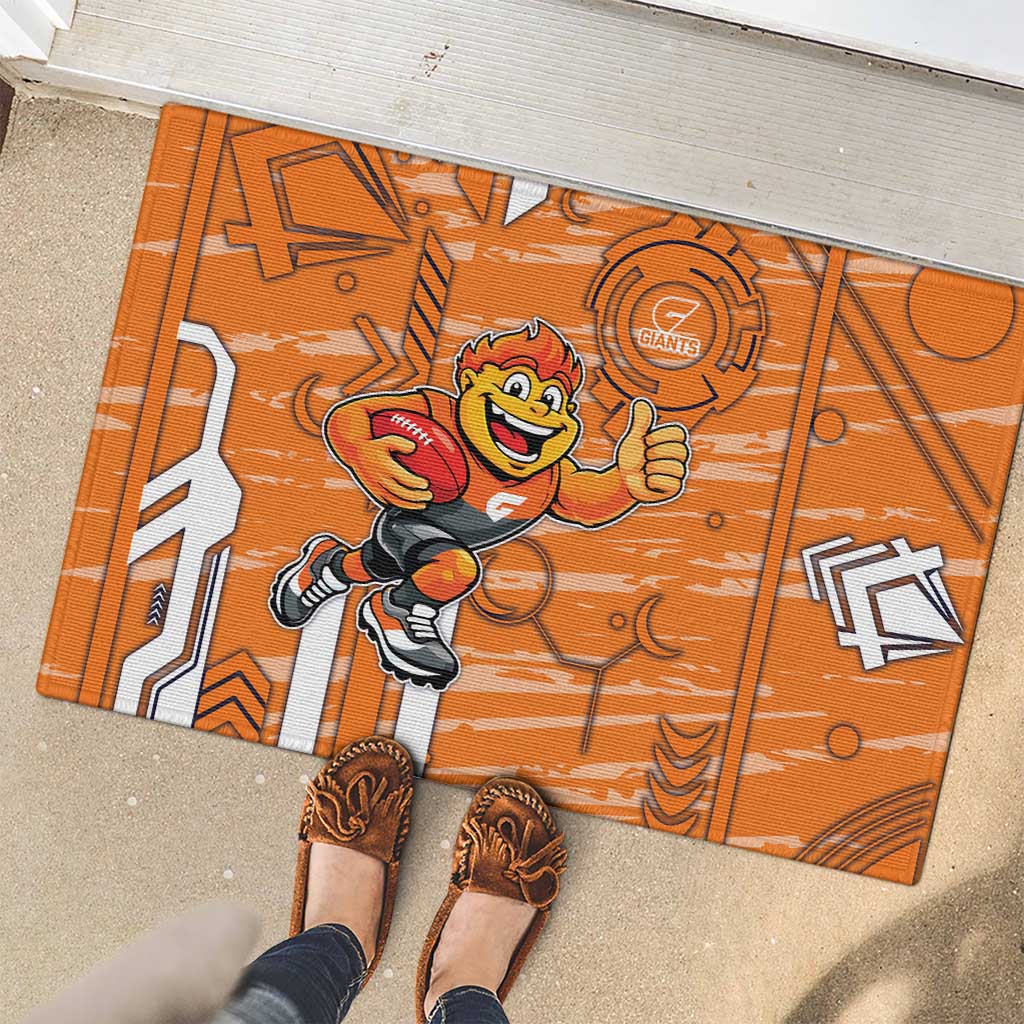 Greater Western Sydney Giants Rubber Doormat Mascot Cartoon Football Illustration Style