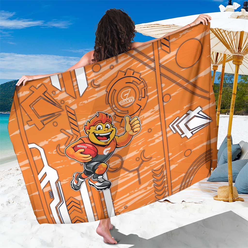 Greater Western Sydney Giants Sarong Mascot Cartoon Football Illustration Style
