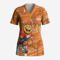 Greater Western Sydney Giants Scrub Top Mascot Cartoon Football Illustration Style