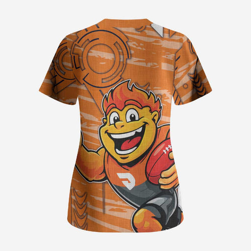 Greater Western Sydney Giants Scrub Top Mascot Cartoon Football Illustration Style