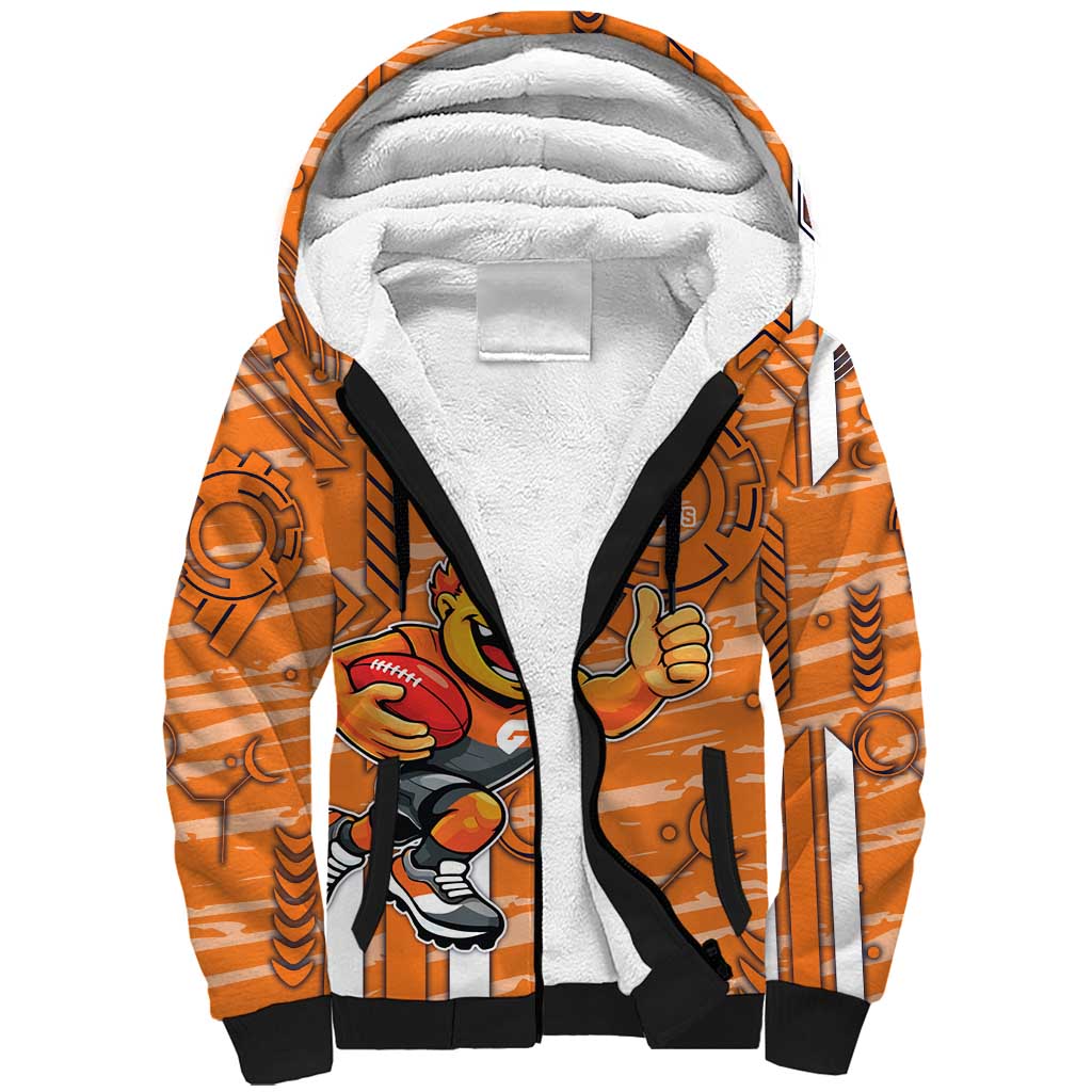 Greater Western Sydney Giants Sherpa Hoodie Mascot Cartoon Football Illustration Style