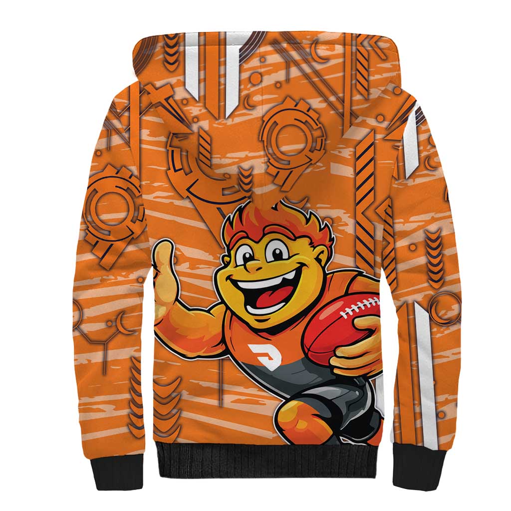 Greater Western Sydney Giants Sherpa Hoodie Mascot Cartoon Football Illustration Style