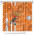 Greater Western Sydney Giants Shower Curtain Mascot Cartoon Football Illustration Style