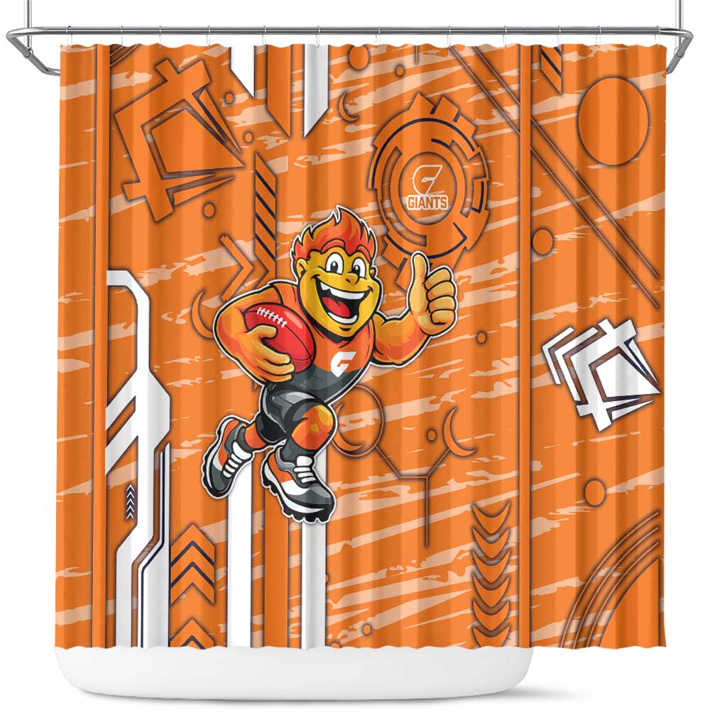 Greater Western Sydney Giants Shower Curtain Mascot Cartoon Football Illustration Style